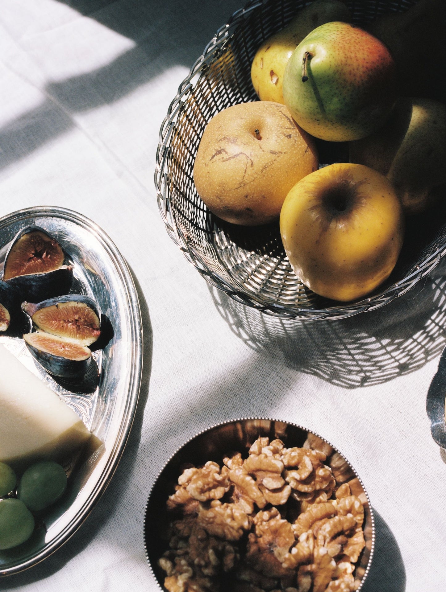 Vintage Silver Woven Fruit Basket