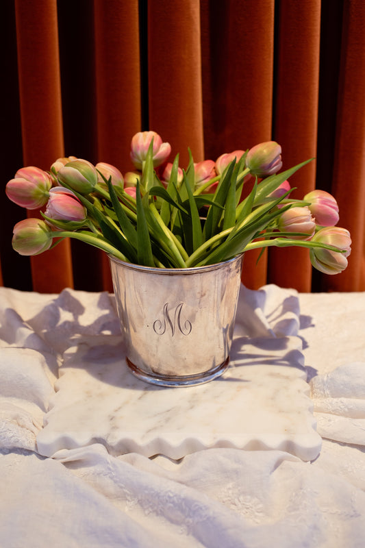Vintage Silver M Ice Bucket